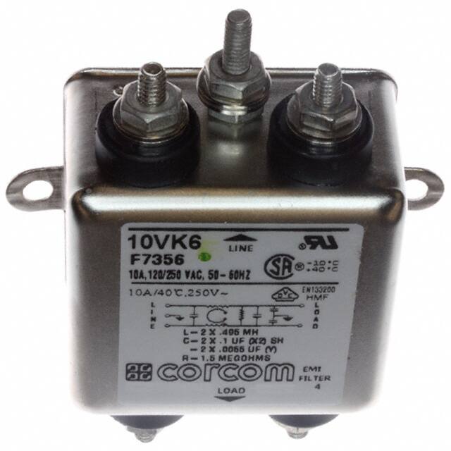 10VK6 LINE FILTER 250VAC 10A CHASS MNT