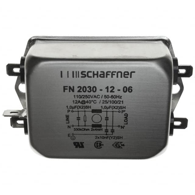 FN2030-12-06 LINE FILTER 250VAC 12A CHASS MNT