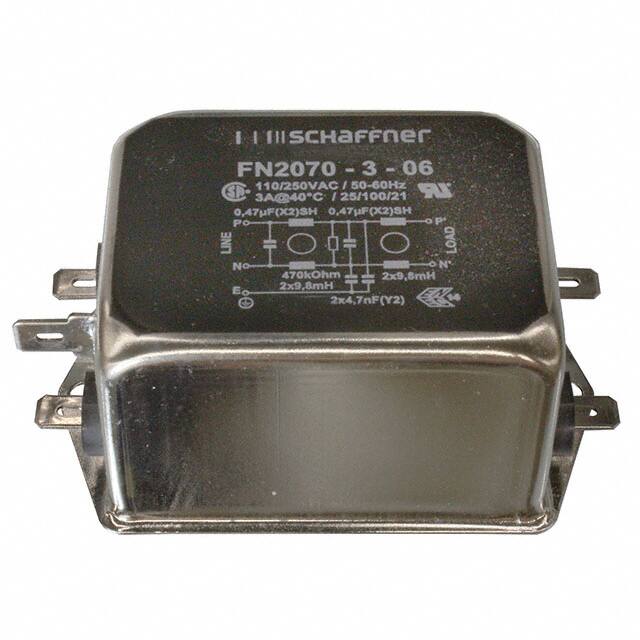 FN2070-3-06 LINE FILTER 110/250VAC 3A CHAS