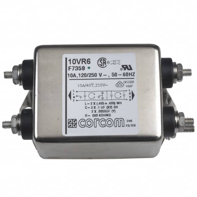 10VR6 LINE FILTER 250VAC 10A CHASS MNT