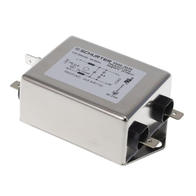 5500.2035 LINE FILTER 125/250VAC 6A CHAS