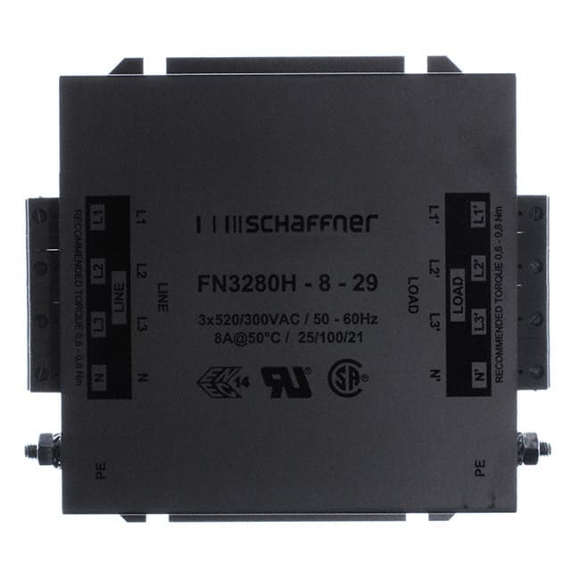 FN3280H-8-29 LINE FILTER 480VAC 8A CHASS MNT