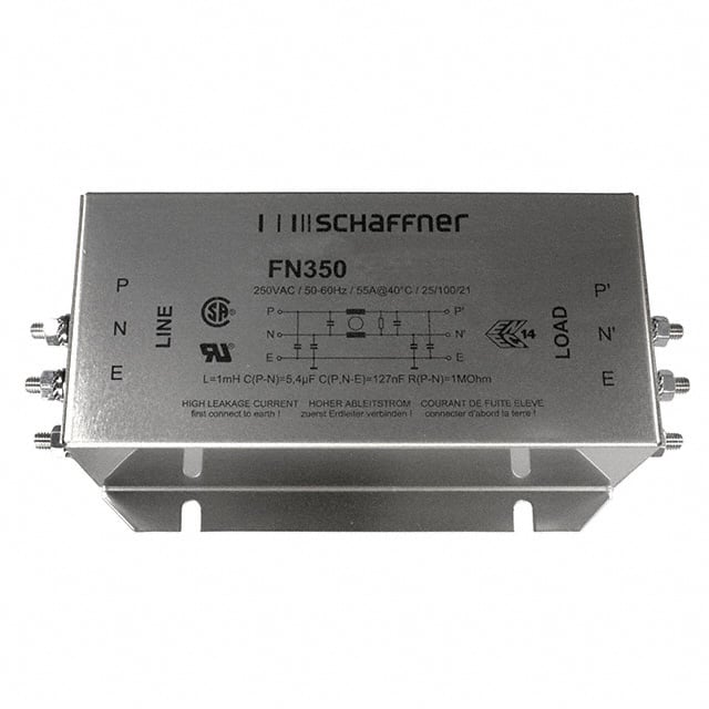 FN350-55-24 LINE FILTER 250VAC 55A CHASS MNT