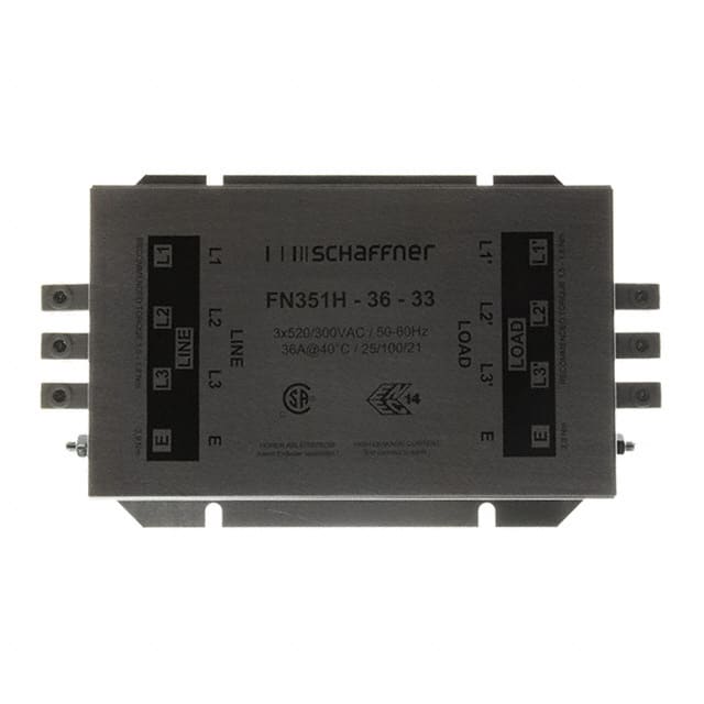 FN351H-36-33 LINE FILTER 36A CHASSIS MOUNT