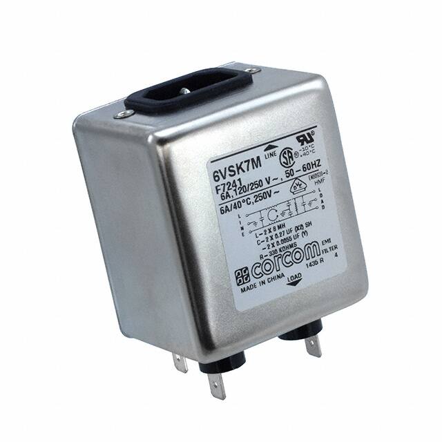 6VSK7M LINE FILTER 250VAC 6A CHASS MNT
