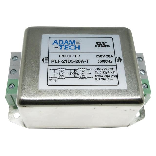 PLF-21D5-20A-T EMI/RF LINE FILTER, 115/250VAC 2