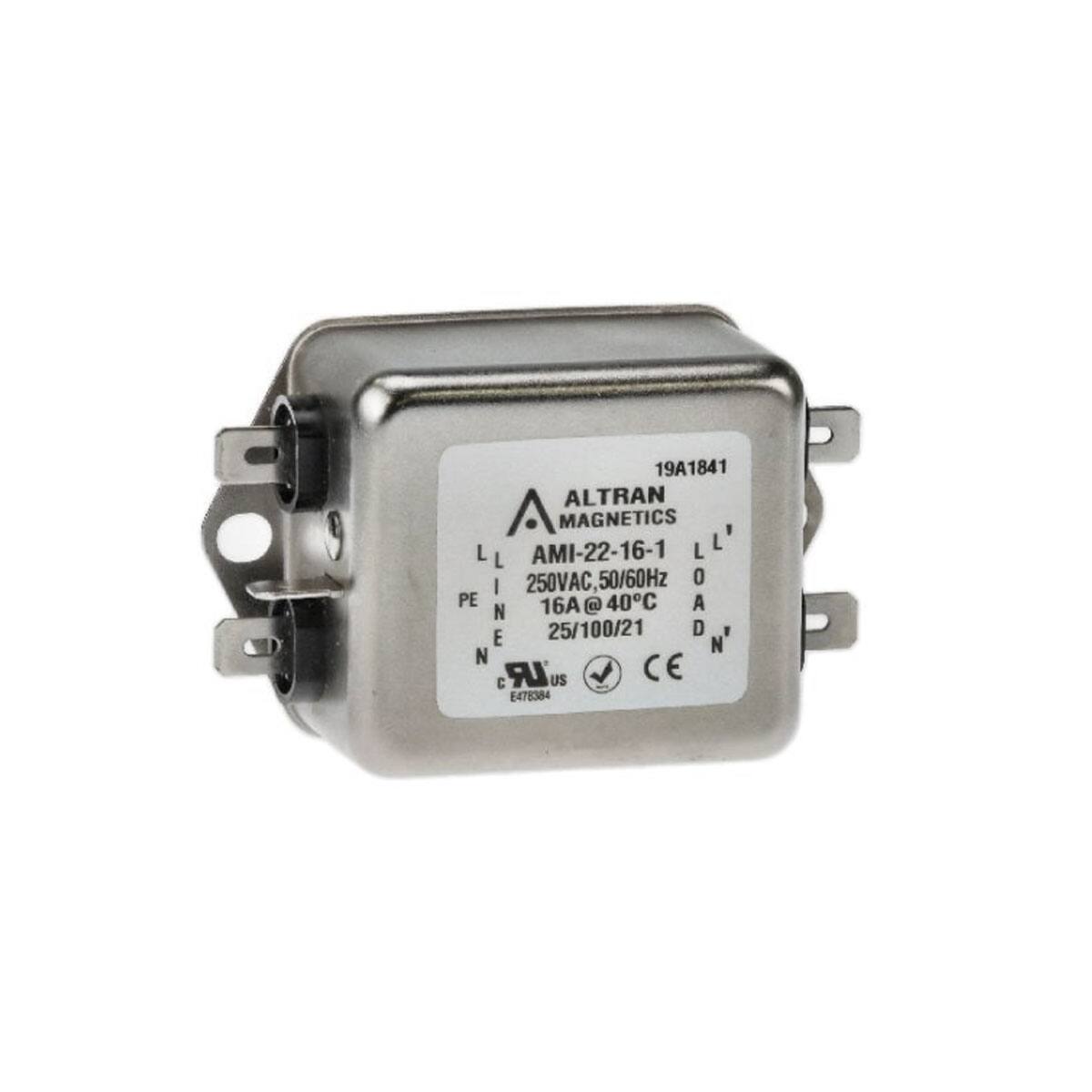 AMI-22-16-1 LINE FILTER 16A 250VAC CHASS