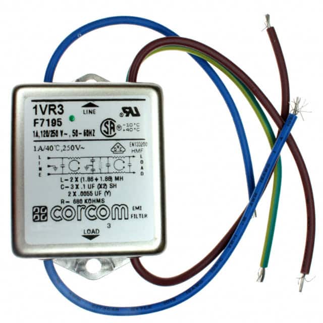 1VR3 LINE FILTER 250VAC 1A CHASS MNT