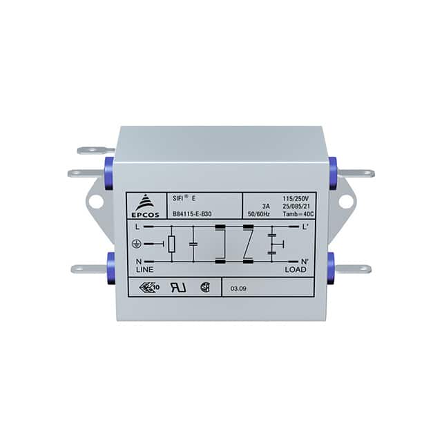 B84115E0000B030 LINE FILTER 250VDC/VAC 3A CHASS