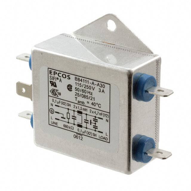 B84111A0000A030 LINE FILTER 250VDC/VAC 3A CHASS