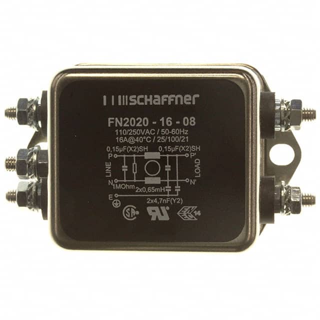 FN2020-16-08 LINE FILTER 250VAC 16A CHASS MNT
