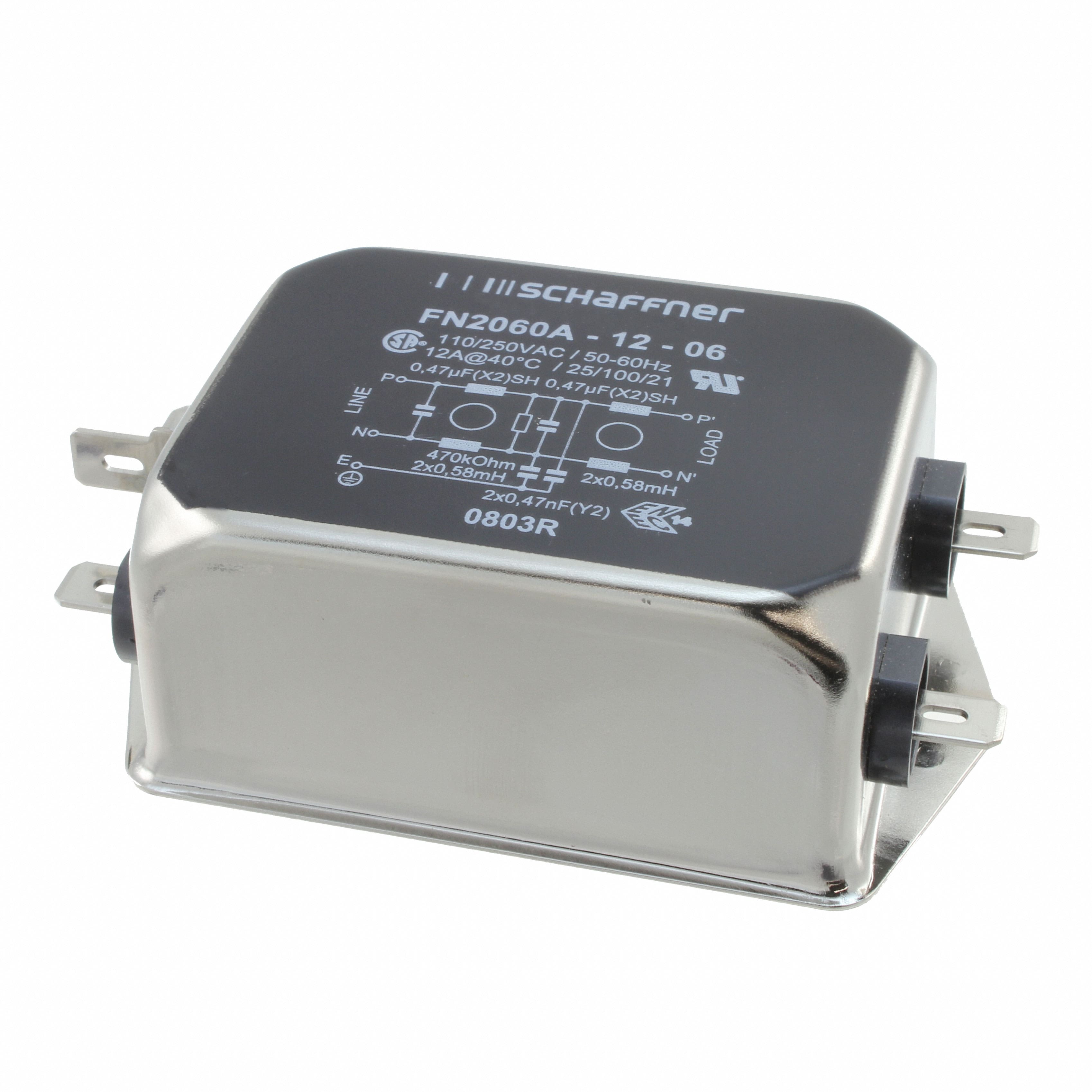 FN2060A-12-06 LINE FILTER 250VAC 12A CHASS MNT