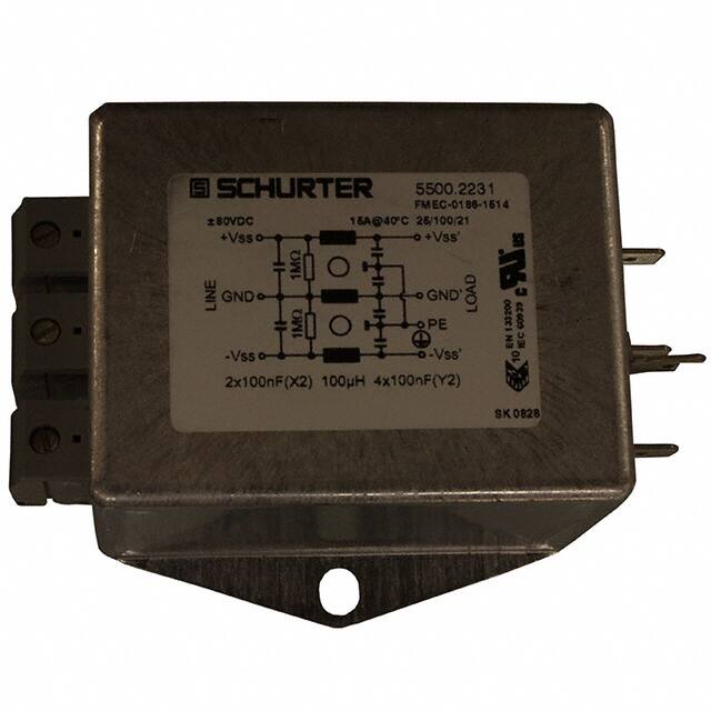 5500.2231 LINE FILTER 80VDC 15A CHASS MNT