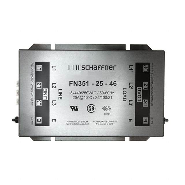 FN351-25-46 LINE FILTER 25A CHASSIS MOUNT