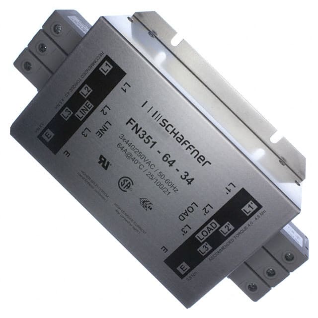 FN351-64-34 LINE FILTER 64A CHASSIS MOUNT