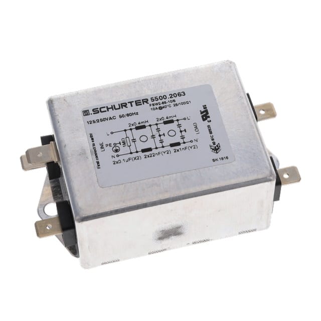 5500.2063 LINE FILTER 125/250VAC 10A CHASS
