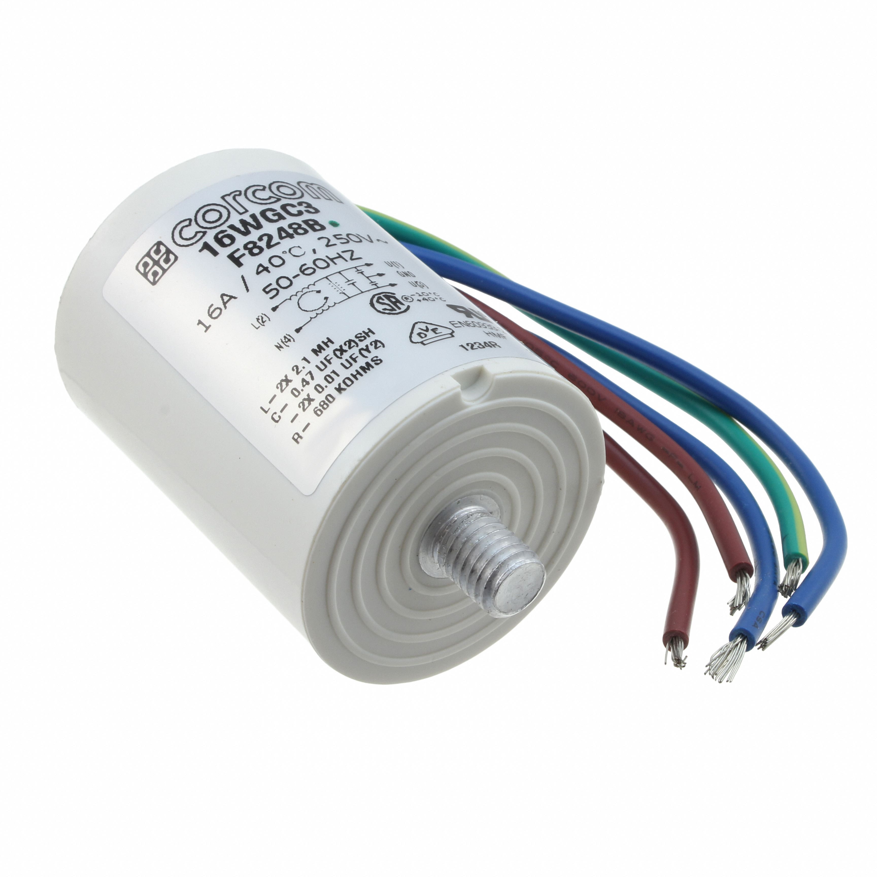 7-6609089-8 LINE FILTER 250VAC 16A CHASS MNT