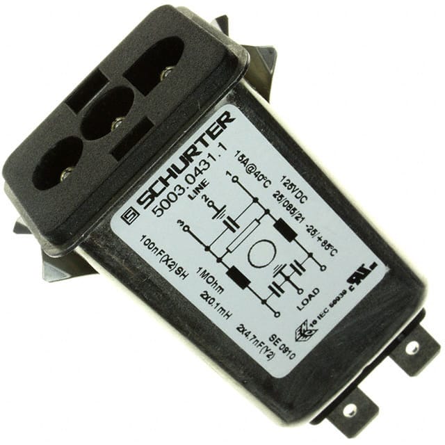 5003.0431.1 PWR ENT RCPT 125VDC 15A PANEL QC