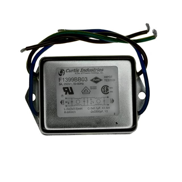 F1399BB03 LINE FILTER 250VAC 3A CHASS MNT