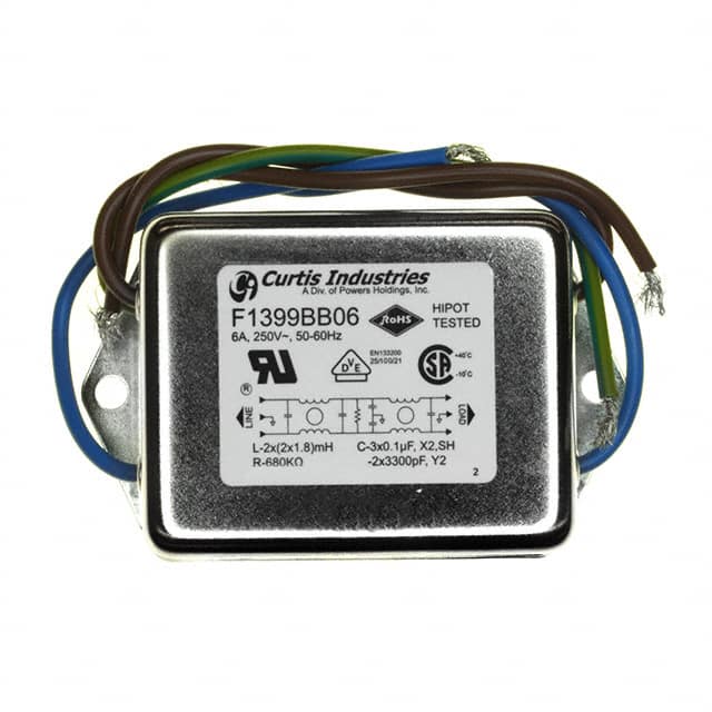 F1399BB06 LINE FILTER 250VAC 6A CHASS MNT
