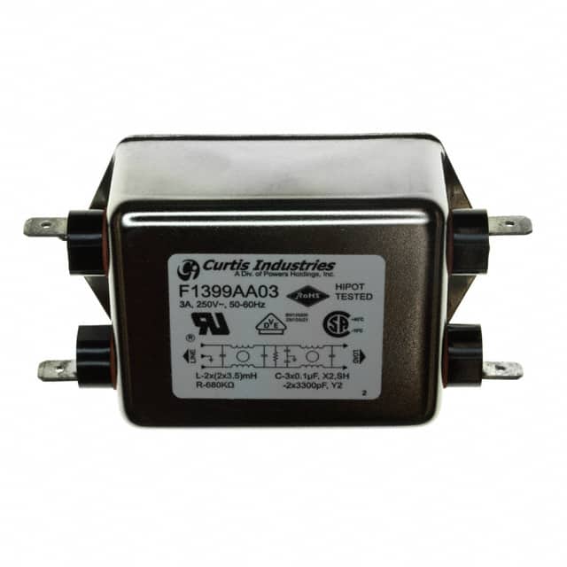 F1399AA03 LINE FILTER 250VAC 3A CHASS MNT