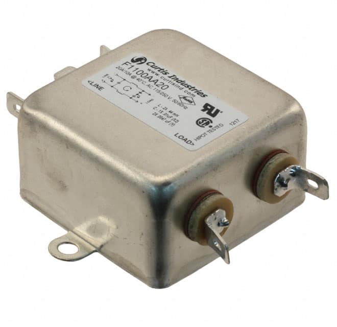 F1100AA20 LINE FILTER 250VAC 20A CHASS MNT