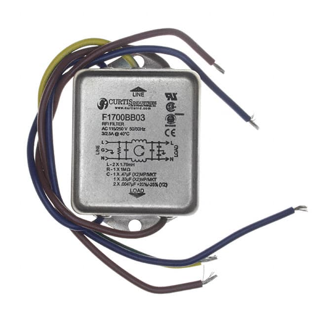 F1700BB03 LINE FILTER 250VAC 3A CHASS MNT