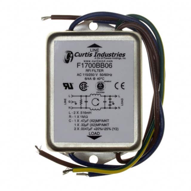 F1700BB06 LINE FILTER 250VAC 6A CHASS MNT