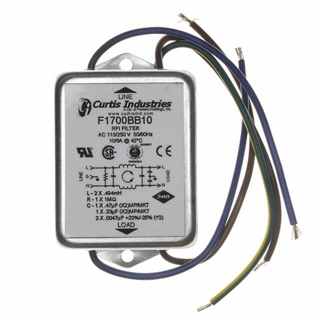 F1700BB10 LINE FILTER 250VAC 10A CHASS MNT