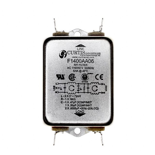 F1400AA06 LINE FILTER 250VAC 6A CHASS MNT
