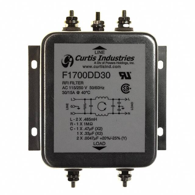 F1700DD30 LINE FILTER 250VAC 30A CHASS MNT