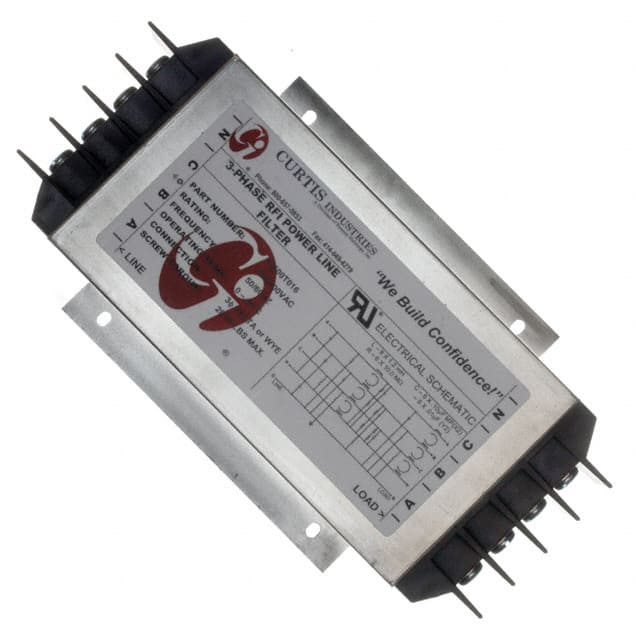 F3600T016 LINE FILTER 600VAC 16A CHASS MNT