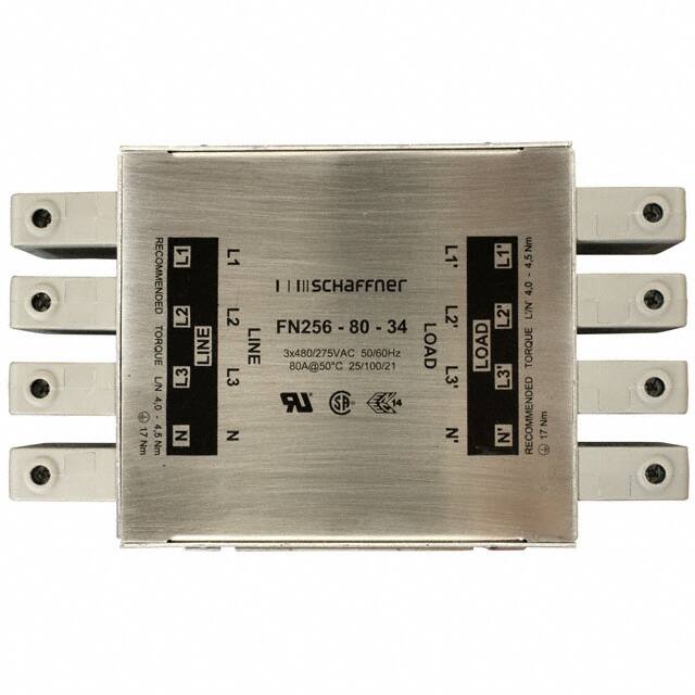 FN256-80-34 LINE FILTER 80A CHASSIS MOUNT