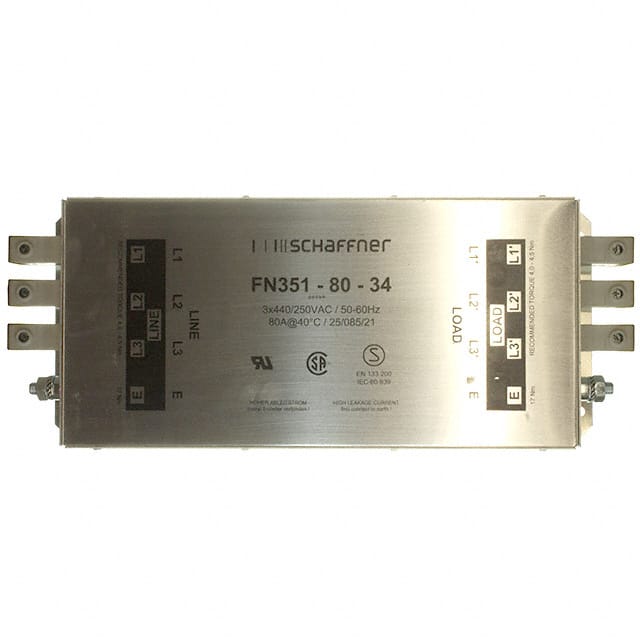 FN351-80-34 LINE FILTER 80A CHASSIS MOUNT