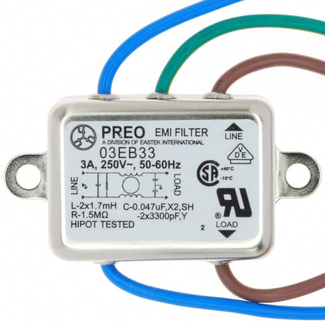 03EB33 LINE FILTER 250VAC 3A CHASS MNT