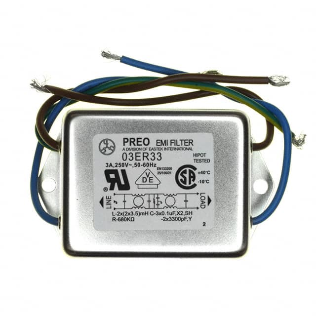03ER33 LINE FILTER 250VAC 3A CHASS MNT