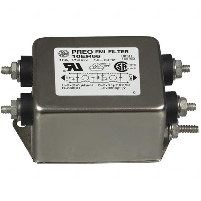 10ER66 LINE FILTER 250VAC 10A CHASS MNT