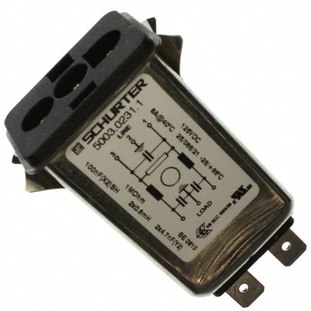 5003.0231.1 PWR ENT RCPT 125VDC 6A PANEL QC