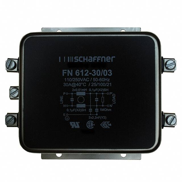 FN612-30-03 LINE FILTER 250VAC 30A CHASS MNT
