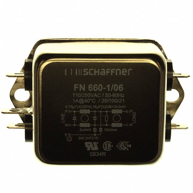 FN660-1-06 LINE FILTER 250VAC 1A CHASS MNT