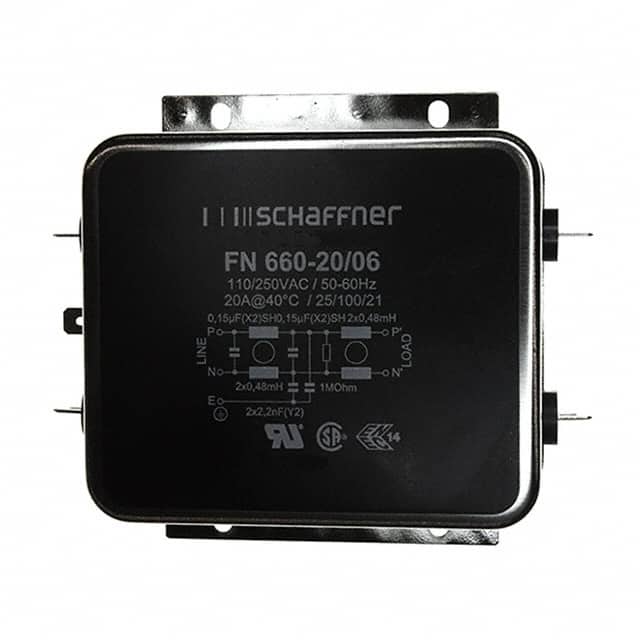 FN660-20-06 LINE FILTER 250VAC 20A CHASS MNT