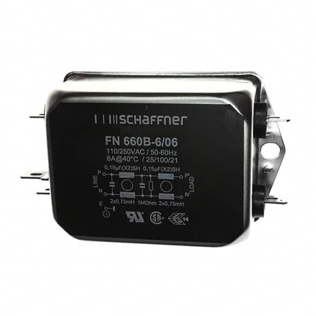 FN660B-6-06 LINE FILTER 250VAC 6A CHASS MNT