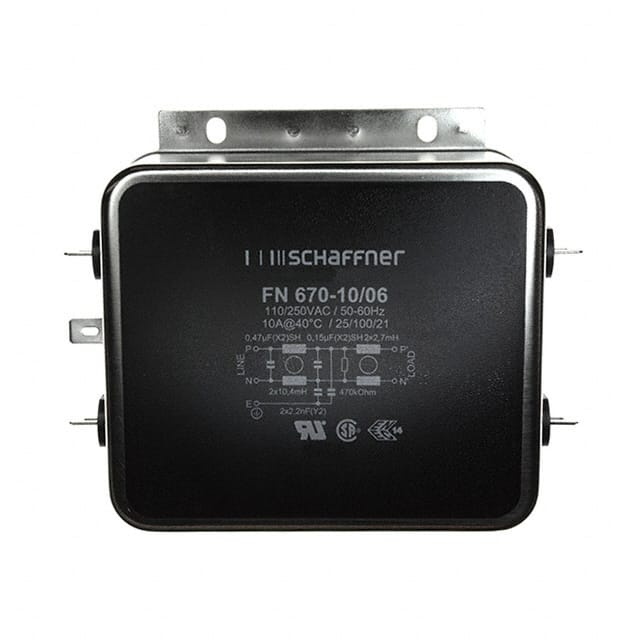 FN670-10-06 LINE FILTER 250VAC 10A CHASS MNT