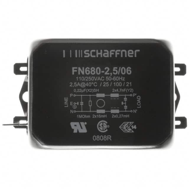 FN680-2.5-06 LINE FILTER 250VAC 2.5A CHASS