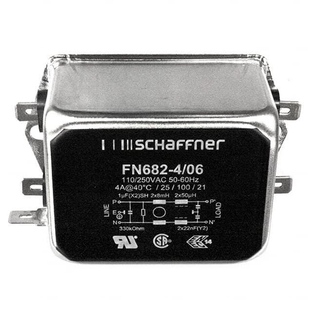 FN682-4-06 LINE FILTER 250VAC 4A CHASS MNT