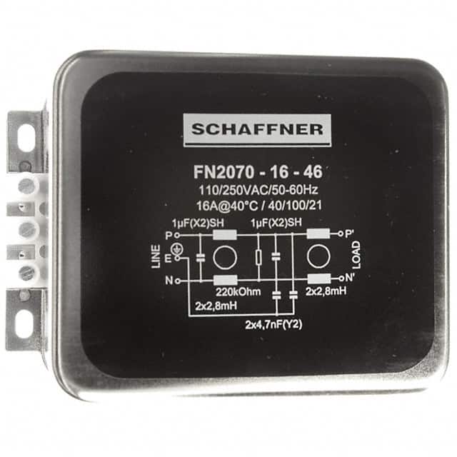 FN2070-16-46 LINE FILTER 110/250VAC 16A CHASS