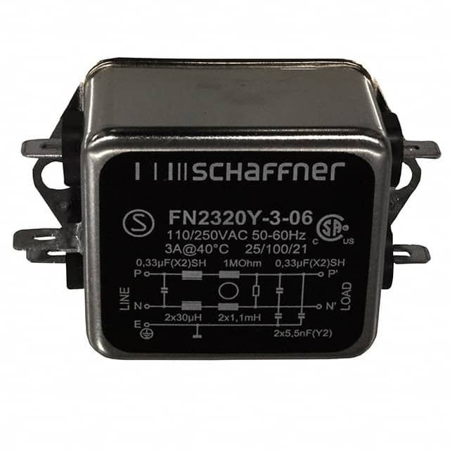FN2320Y-3-06 LINE FILTER 250VAC 3A CHASS MNT