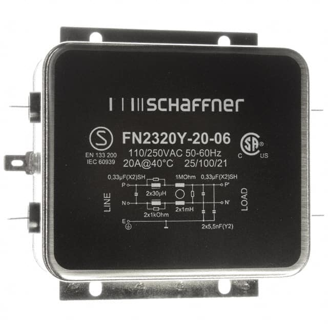FN2320Y-20-06 LINE FILTER 250VAC 20A CHASS MNT