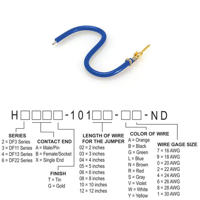 H2AXG-10103-L6 JUMPER-H1503TR/A3049L/X 3"