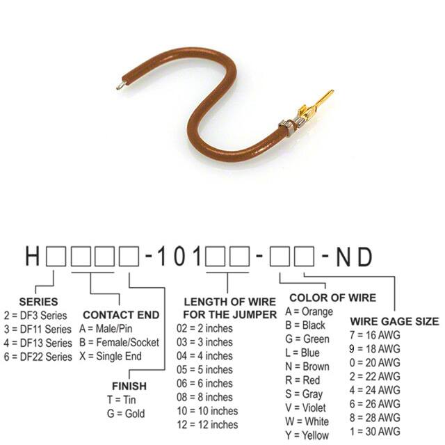 H2AXG-10103-N6 JUMPER-H1503TR/A3049N/X 3"